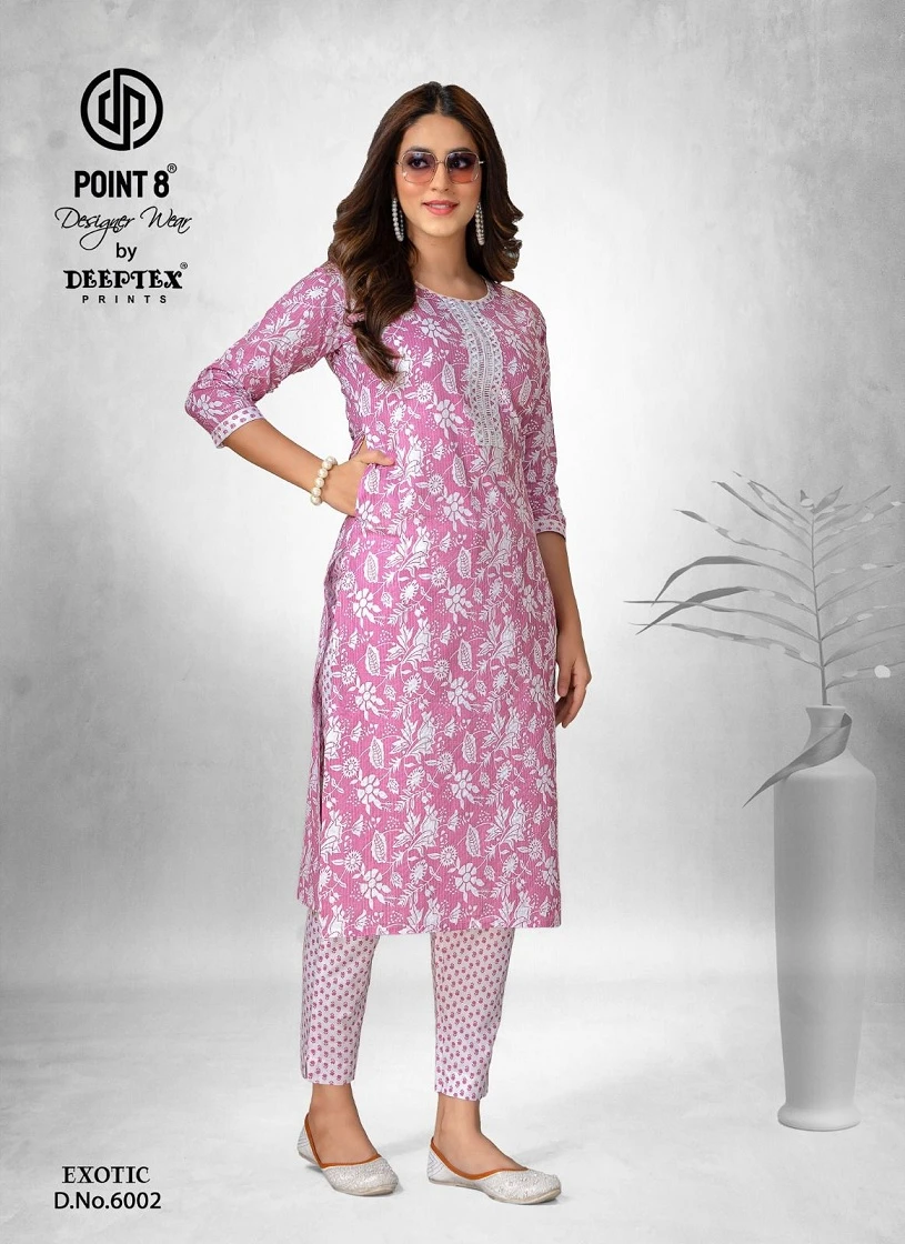 Deeptex Exotic Vol 6 Kantha Cotton Wholesale Kurti with Pant Catalog — Wholesale Kurtis, Deeptex wholesale from Surat — view 7